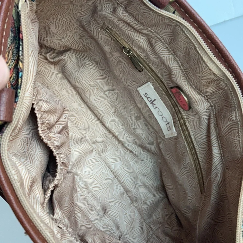 Sakroots small straw owl satchel handbag purse